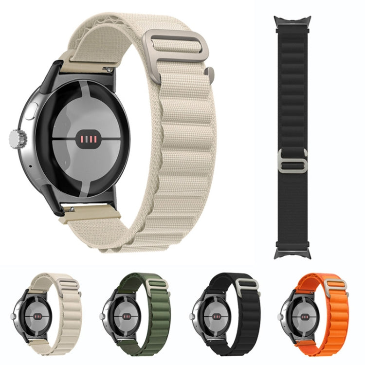 For Google Pixel Watch Nylon Loop Black Connector Watch Band(Black) by bashfashion