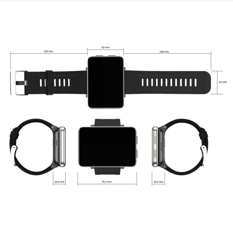 DM100 2.86 inch IPS Full Screen Smart Sport Watch, Support Independent Card Insertion / Multiple Sports Modes / Heart Rate Monitoring / Step Counting, Memory:RAM 3GB+ROM 32GB(Tarnish) by bashfashion
