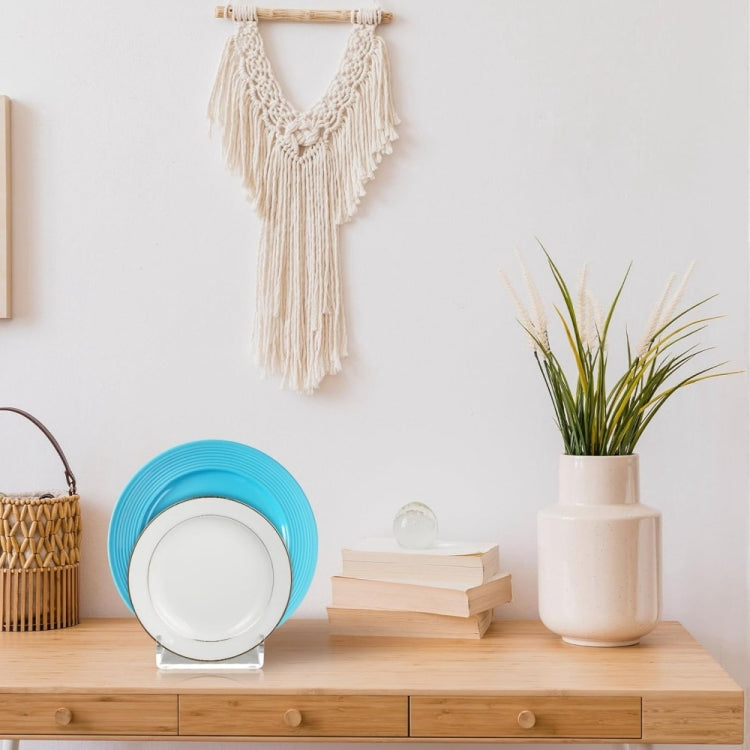 Single Pack Acrylic Transparent Plate Storage Rack Tableware Display Stand by bashfashion