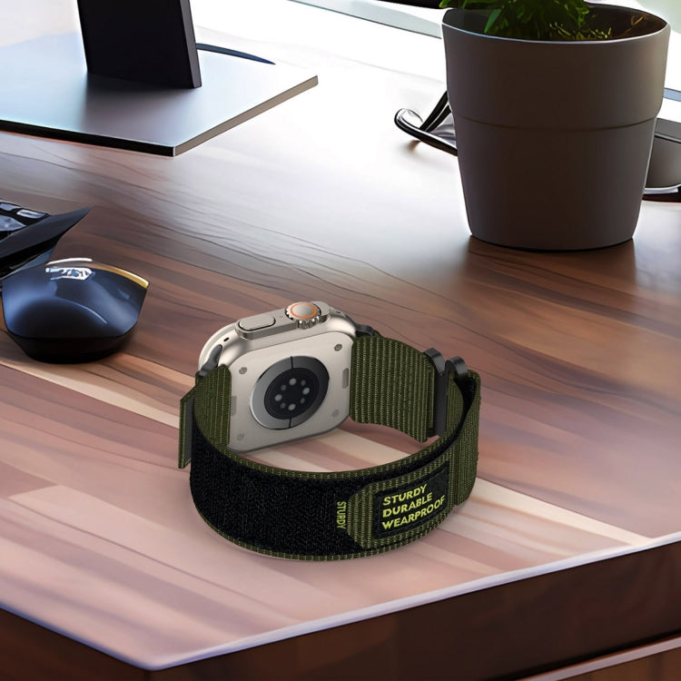 For Apple Watch Series 3 38mm Nylon Hook And Loop Fastener Watch Band(Army Green) by bashfashion