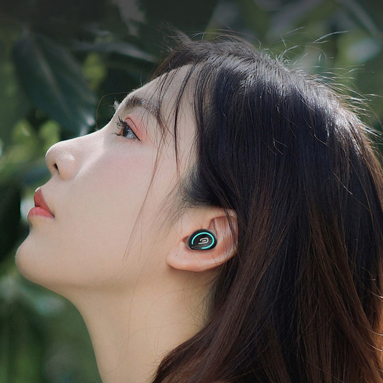 M-B8 Bluetooth 5.0 Mini Invisible In-ear Stereo Wireless Bluetooth Earphone with Charging Box (Black) by bashfashion