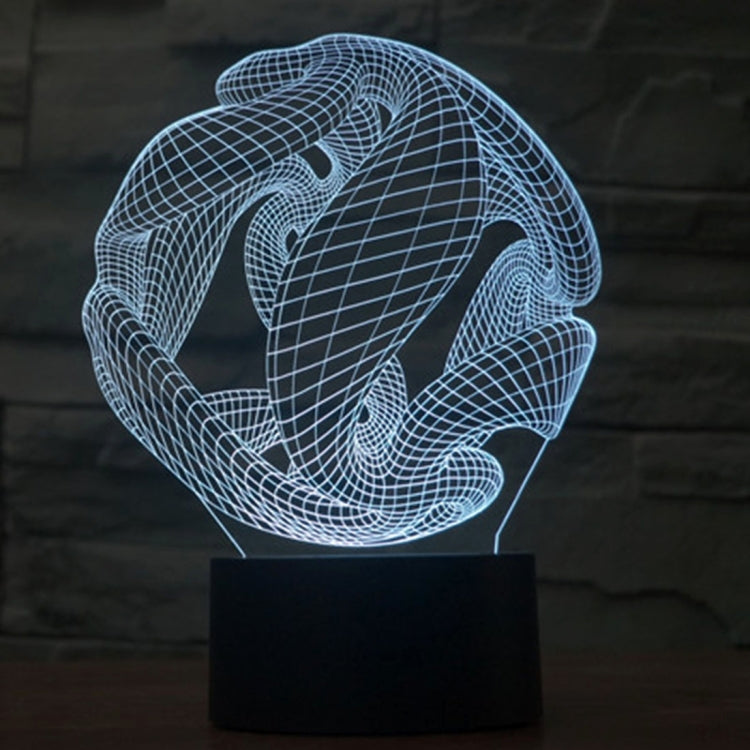 Abstract Style 3D Touch Switch Control LED Light , 7 Color Discoloration Creative Visual Stereo Lamp Desk Lamp Night Light by bashfashion