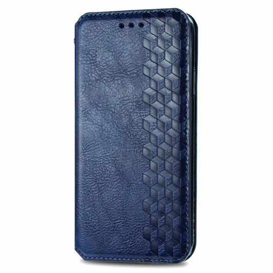 For Samsung Galaxy A05s Cubic Grid Pressed Magnetic Leather Phone Case(Blue) by bashfashion