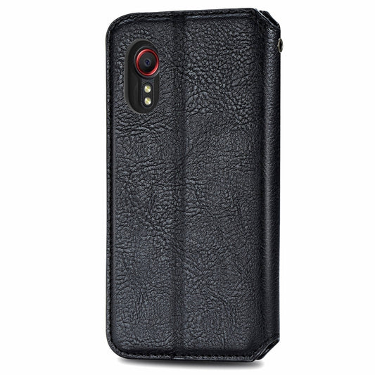 For Samsung Galaxy XCover 5 Cubic Grid Pressed Magnetic Leather Phone Case(Black) by bashfashion