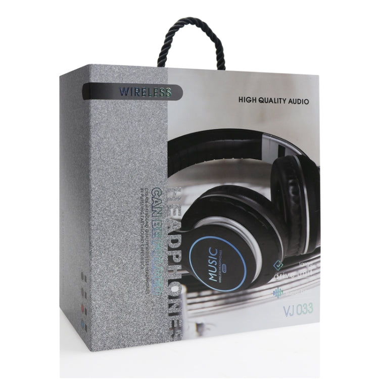 VJ033 Multi-function Upgrade Bluetooth 5.0 Headset Stereo Wireless LED Microphone FM Radio Headset(Gray) by bashfashion