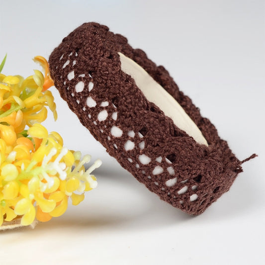 5 PCS Cotton Lace Fabric White Crochet Lace Roll Ribbon Knit Adhesive Tape Sticker Craft Decoration Stationery Supplies(Coffee) by bashfashion