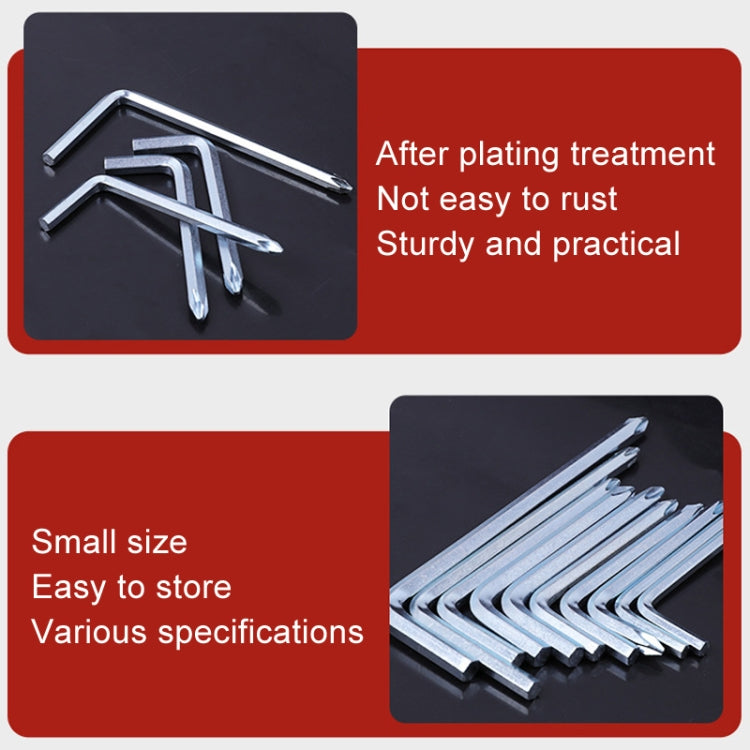 10pcs Screwdriver Hexagonal Wrench Scooter Repair Tools Cross Bit, Specification:4mm, Material:A3 Steel by bashfashion