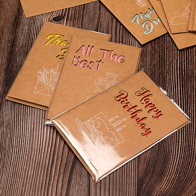 10 PCS Retro Hollow Kraft Blessing Card with Envelope(Special for You) by bashfashion