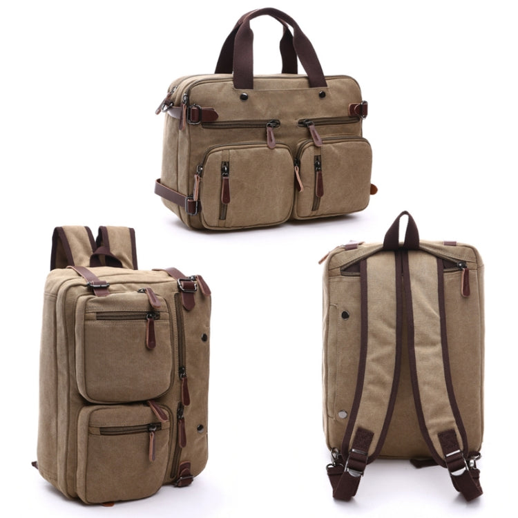 Casual Canvas Three-Purpose Business Briefcase Computer Bag, Color: Coffee Small by bashfashion