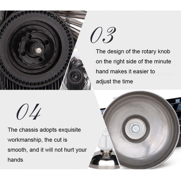 HY-F001 Auto-turning Balance-shaped Clock Home Decorative Flop Clock, Spec: Single (Full Black) by bashfashion