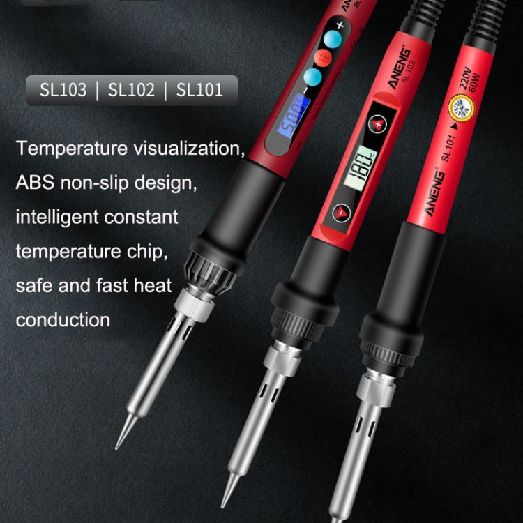 ANENG SL102 16pcs/set Digital Thermostat Household Constant Temperature Soldering Iron Set 60W Internal Heat Welding Tool Kit(EU Plug) by ANENG