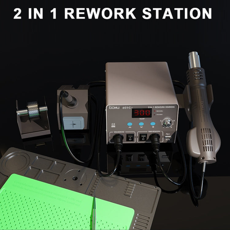 BAKU BA-601C+ Digital Display 2-In-1 Electric Soldering Iron Heat Exchanger Mobile Phone Maintenance Desoldering EU Plug 220V by BAKU