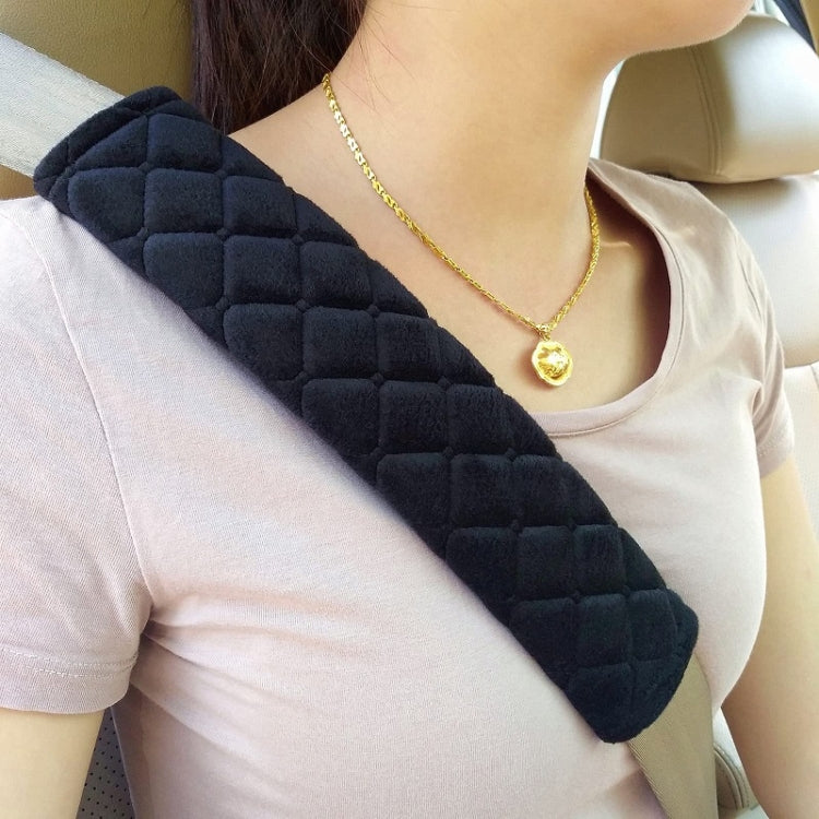 Car Seat Belt Protector Soft Extended Shoulder Pads, Color: Beige Square by bashfashion