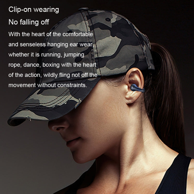 Q80 TWS Bluetooth 5.3 Wireless Earclip Bone Conduction Noise Reduction Bluetooth Headphone(Khaki) by bashfashion