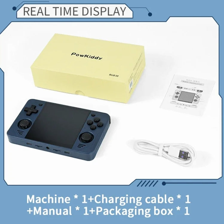 POWKIDDY RGB30 4 Inch IPS Screen Handheld Game Console Built In WIFI+Bluetooth 16GB+128GB(Black) by POWKIDDY