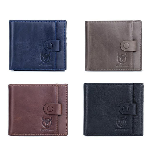 BULL CAPTAIN 038 RFID Anti-Theft Top Layer Cowhide Casual Wallet Driver ID Card Slot Wallet(Gray) by BULL CAPTAIN