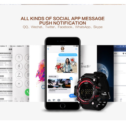 EX16 1.12 Inch FSTN LCD Full Angle Screen Display Sport Smart Watch, IP67 Waterproof, Support Pedometer / Stopwatch / Alarm / Notification Remind / Call Notify / Camera Remote Control / Calories Burned, Compatible with Android and iOS Phones(Black) by bashfashion