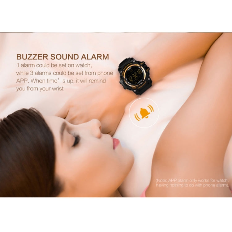 EX16 1.12 Inch FSTN LCD Full Angle Screen Display Sport Smart Watch, IP67 Waterproof, Support Pedometer / Stopwatch / Alarm / Notification Remind / Call Notify / Camera Remote Control / Calories Burned, Compatible with Android and iOS Phones(Black) by bashfashion