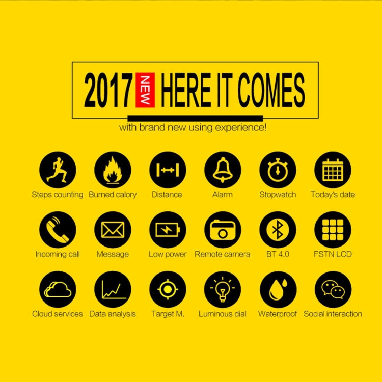 EX16 1.12 Inch FSTN LCD Full Angle Screen Display Sport Smart Watch, IP67 Waterproof, Support Pedometer / Stopwatch / Alarm / Notification Remind / Call Notify / Camera Remote Control / Calories Burned, Compatible with Android and iOS Phones(Black) by bashfashion