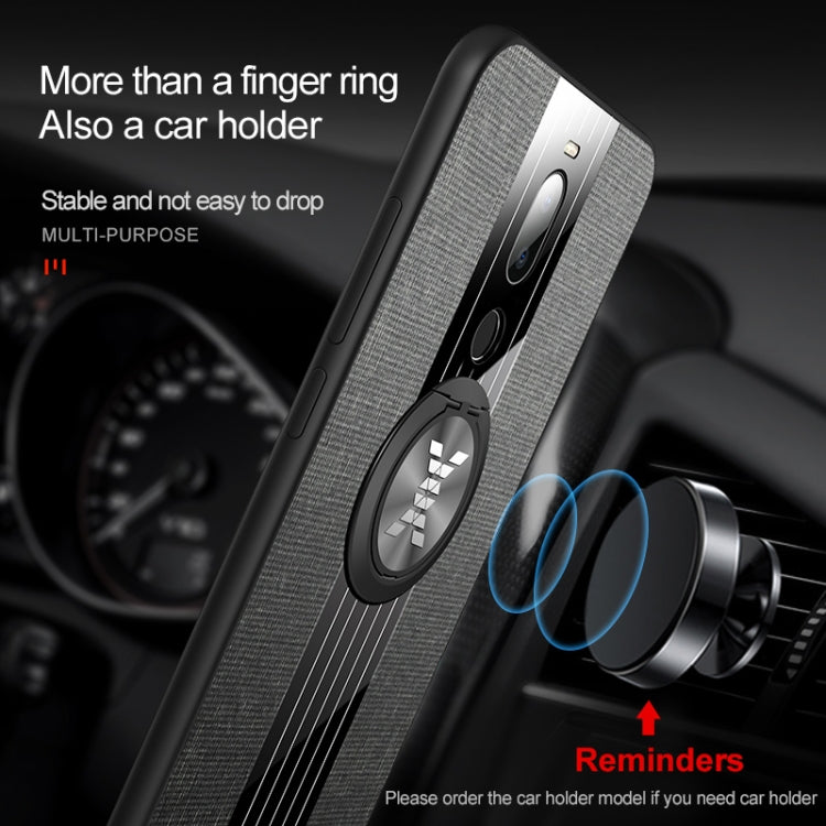 For Meizu Note 8 XINLI Stitching Cloth Texture Shockproof TPU Protective Case with Ring Holder(Brown) by XINLI