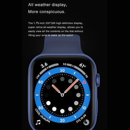 DW35PRO 1.75 inch Color Screen IPX7 Waterproof Smart Watch, Support Bluetooth Answer & Reject / Sleep Monitoring / Heart Rate Monitoring, Style: Silicone Strap(Black) by bashfashion