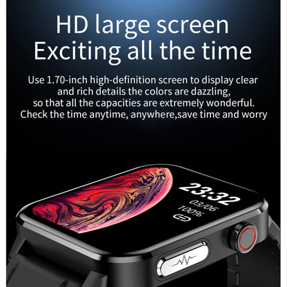 E86 1.7 inch TFT Color Screen IP68 Waterproof Smart Watch, Support Blood Oxygen Monitoring / Body Temperature Monitoring / AI Medical Diagnosis, Style: TPU Strap(Blue) by bashfashion