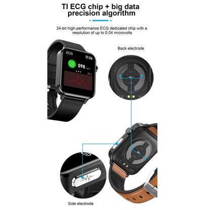 E86 1.7 inch TFT Color Screen IP68 Waterproof Smart Watch, Support Blood Oxygen Monitoring / Body Temperature Monitoring / AI Medical Diagnosis, Style: TPU Strap(Black) by bashfashion