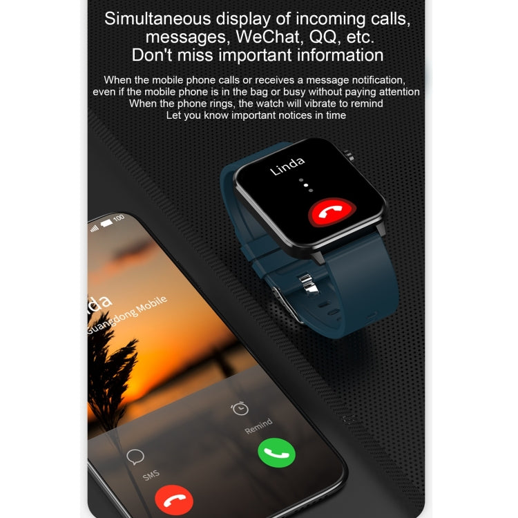 E86 1.7 inch TFT Color Screen IP68 Waterproof Smart Watch, Support Blood Oxygen Monitoring / Body Temperature Monitoring / AI Medical Diagnosis, Style: Leather Strap(Brown) by bashfashion