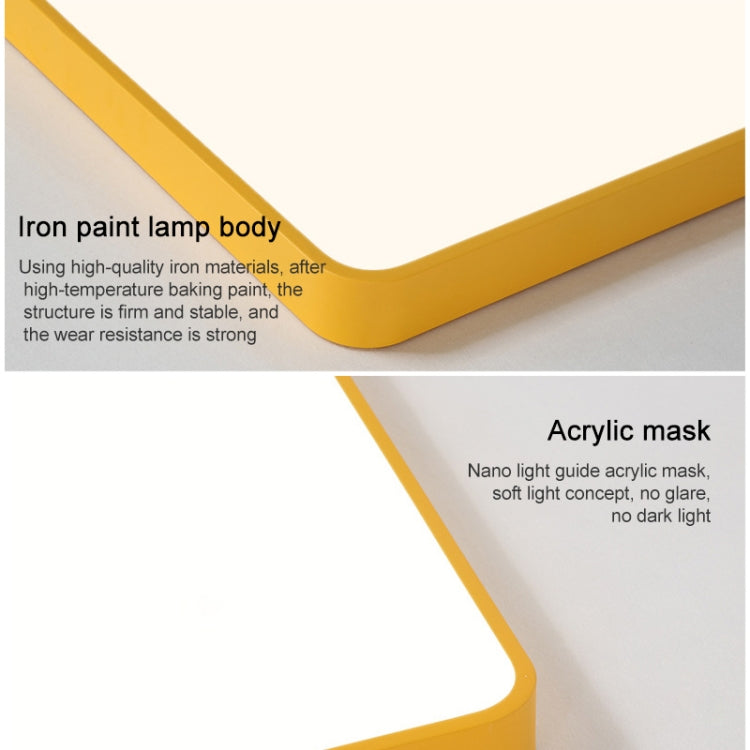 Macaron LED Round Ceiling Lamp, White Light, Size:78cm(Yellow) by bashfashion