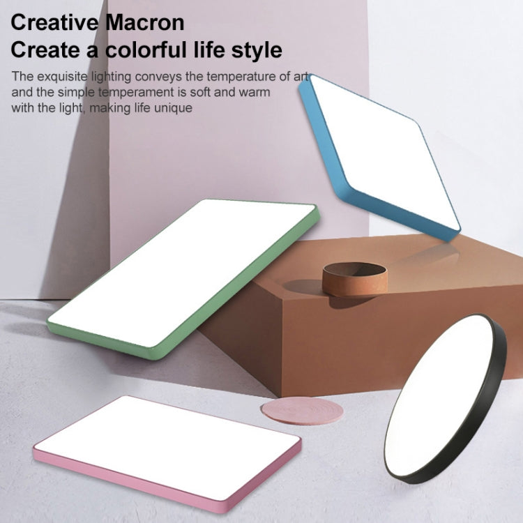 Macaron LED Round Ceiling Lamp, 3-Colors Light, Size:40cm(Black) by bashfashion