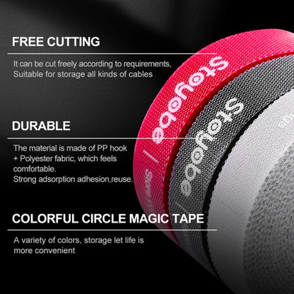 DUX DUICS Stoyobe Circle Hook and Loop Cable Ties, Length: 3m(Grey) by DUX DUCIS