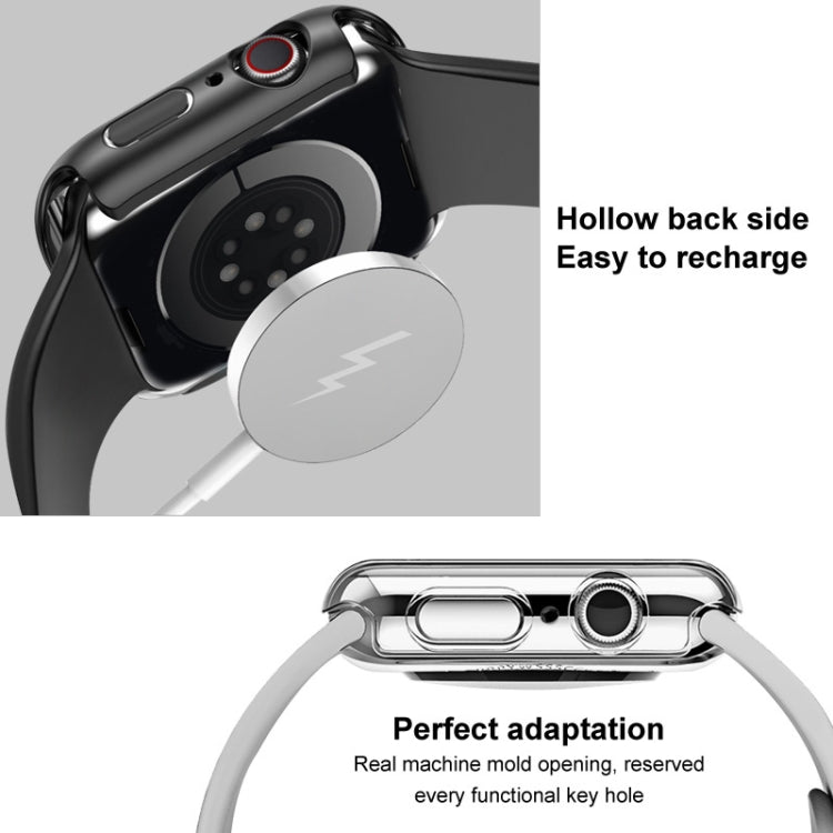 For Apple Watch Series 4/5/6/SE 1/2/3 40mm imak PC Frame Case with Tempered Glass Film(Black) by imak
