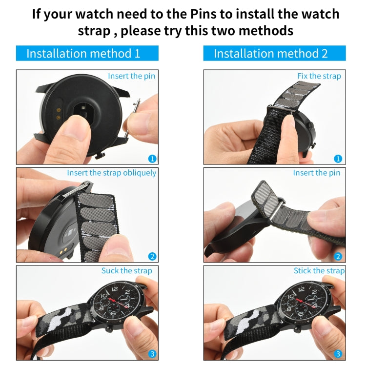 For Garmin Fenix 7 Hook And Loop Fastener Nylon Watch Band(Orange Camouflage) by bashfashion