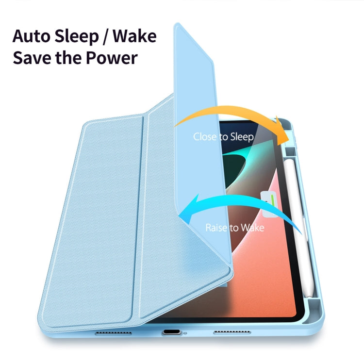 For Xiaomi Pad 6 / 6 Pro DUX DUCIS TOBY Series Antiskid Leather Tablet Case with Sleep / Wake-up Function(Blue) by DUX DUCIS
