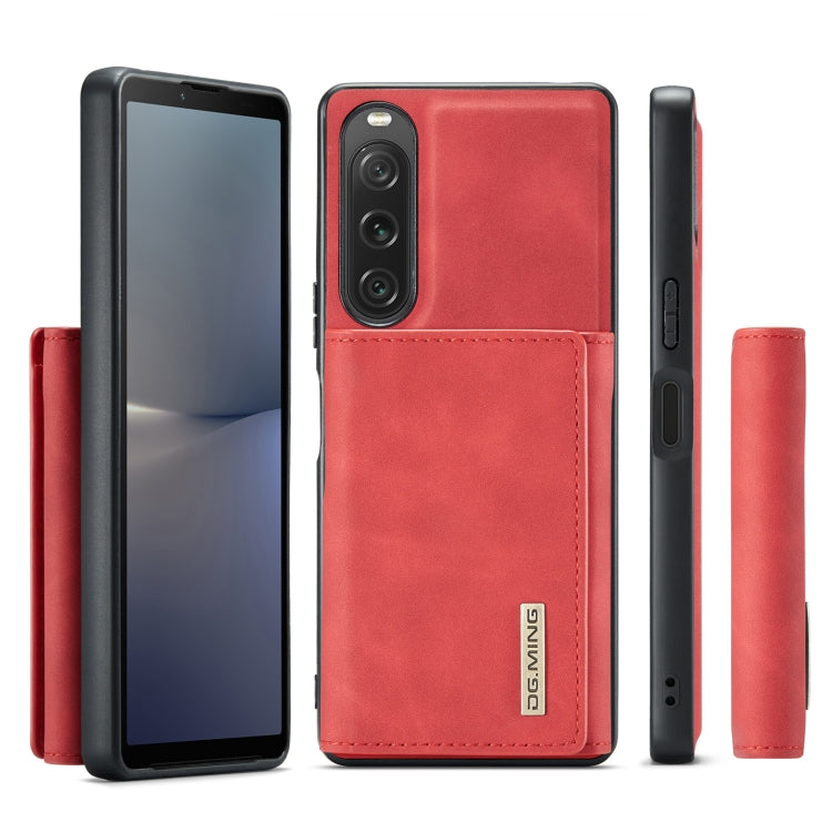 For Sony Xperia 10 V DG.MING M1 Series 3-Fold Multi Card Wallet + Magnetic Phone Case(Red) by DG.MING