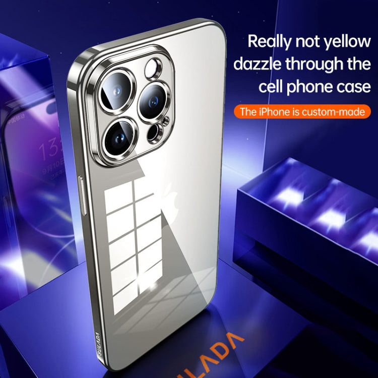 For iPhone 15 SULADA Shine Through Series Plating TPU Transparent Phone Case(Space Black) by SULADA