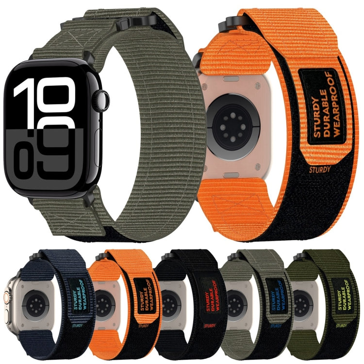 For Apple Watch Series 5 44mm Nylon Hook And Loop Fastener Watch Band(Army Green) by bashfashion