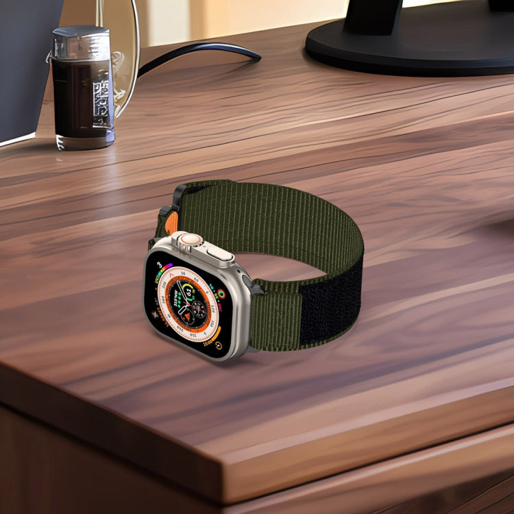 For Apple Watch Series 3 38mm Nylon Hook And Loop Fastener Watch Band(Army Green) by bashfashion