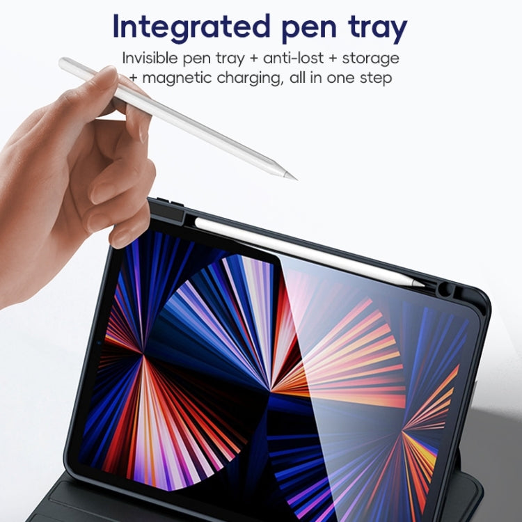 For iPad Air 10.9 2022 / 2020 ZGA Tri-Fold 360 Rotation Smart Leather Tablet Case(Black) by ZGA