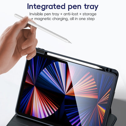 For iPad Air 10.9 2022 / 2020 ZGA Tri-Fold 360 Rotation Smart Leather Tablet Case(Black) by ZGA