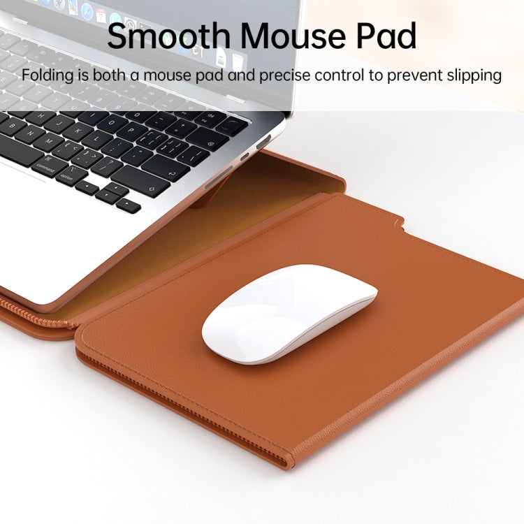 Multifunctional Laptop PU Magnetic Stand Split Liner Bag with Mouse Pad Function, Size:13-14 inch(Black) by bashfashion