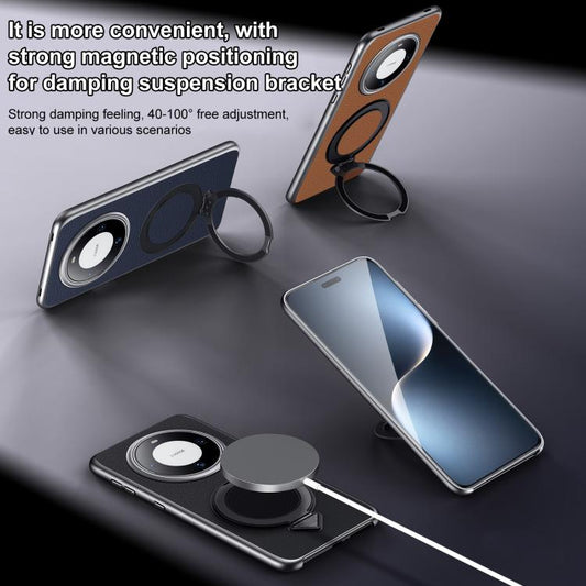 For Huawei Mate 60 Pro / Mate 60 Pro+ SULADA Top Grain Leather MagSafe Magnetic Holder Phone Case(Brown) by SULADA