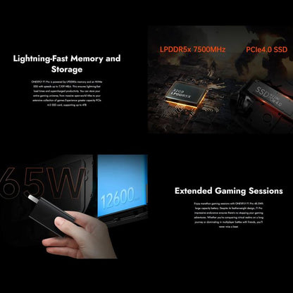 ONE-NETBOOK OneXPlayer F1 Pro 7 inch Handheld Game Console, 32GB+2TB, Windows 11 AMD Ryzen AI 9 HX 370 CPU(US Plug) by ONE-NETBOOK