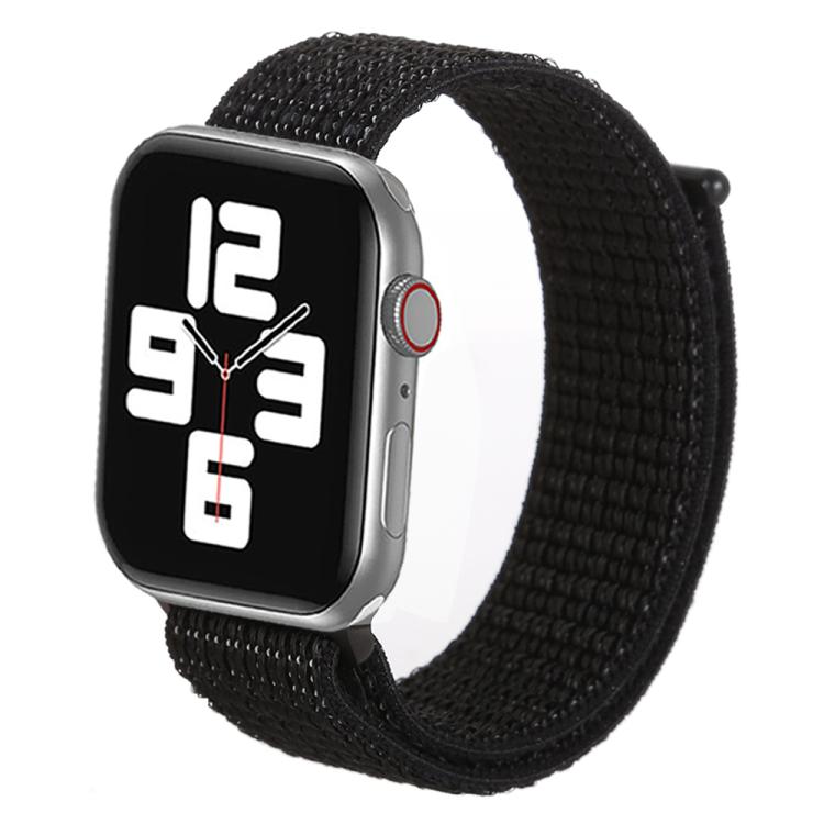 For Apple Watch 42mm / 41mm / 40mm / 38mm xDfind Nylon Loop Hook and Loop Fastener Watch Band(Nightfall Black) by xDfind