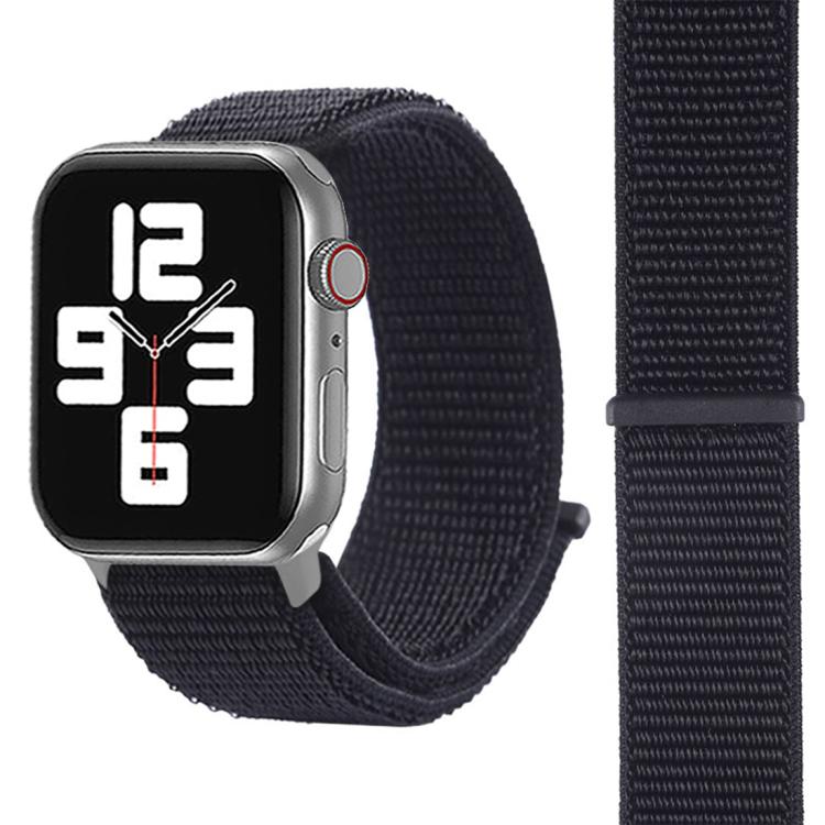 For Apple Watch 42mm / 41mm / 40mm / 38mm xDfind Nylon Loop Hook and Loop Fastener Watch Band(Black) by xDfind