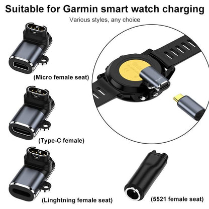 For Garmin Fenix 8 / 7X / vivoactive 6 xDfind Watch Charging Adapter, Interface:Type-C 90 Degree Elbow by xDfind