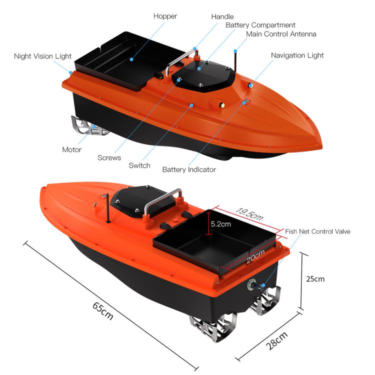 D80B GPS High Power Smart Remote Control Fishing Bait Boat Support Trawling, Plug:EU Plug by bashfashion