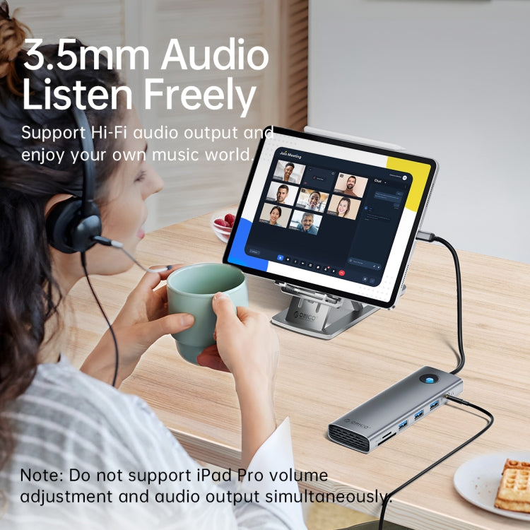 ORICO PW11-9P Type-C / USB-C 8-in-1 5Gbps Multifunction Docking Station(Dark Gray) by ORICO