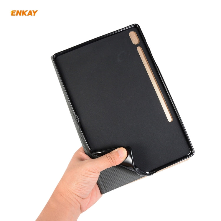 For Samsung Galaxy Tab S8 / Galaxy Tab S7 11.0 T870 / T875 ENKAY Horizontal Flip PU Leather + TPU Smart Case with Holder & Sleep / Wake-up Function(Black) by ENKAY