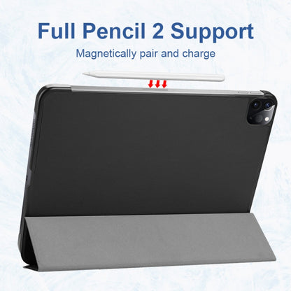 For iPad Pro 11 2022 / 2021 / 2020 ENKAY 3-Folding Shockproof PC Cover Custer Texture PU Leather Tablet Case with Holder & Sleep / Wake-up Function(Dark Green) by ENKAY